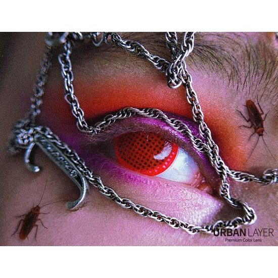 Red Mesh Contact Lenses (1 pair)