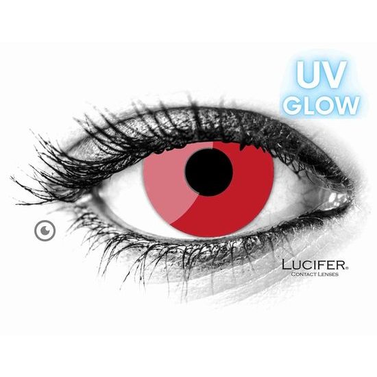 Crazy čočky - GLOW RED UV svítící (2 čočky)
