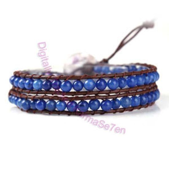 Two Row Wrap Bracelet - Royal Blue