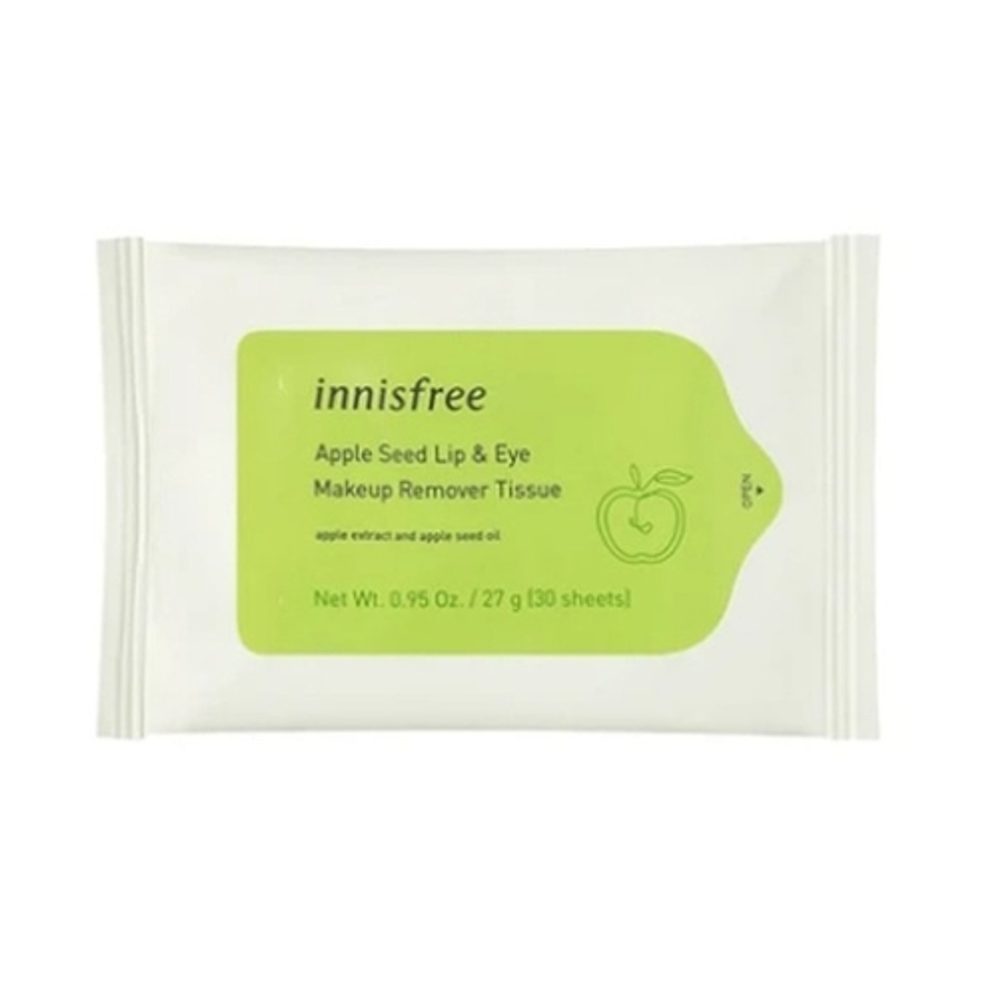 INNISFREE Odličovací a čistící ubrousky rtů a očí Apple Seed Lip&Eye Makeup Remover Tissue (30 ks)