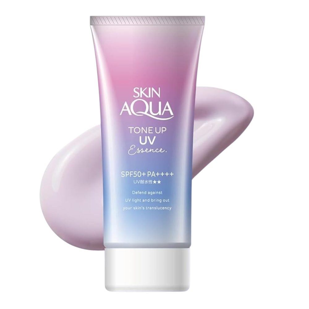 ROHTO MENTHOLATUM Tónovací opalovací esence Skin Aqua Tone Up UV Essence SPF50+ PA++++ Lavender (80 g)