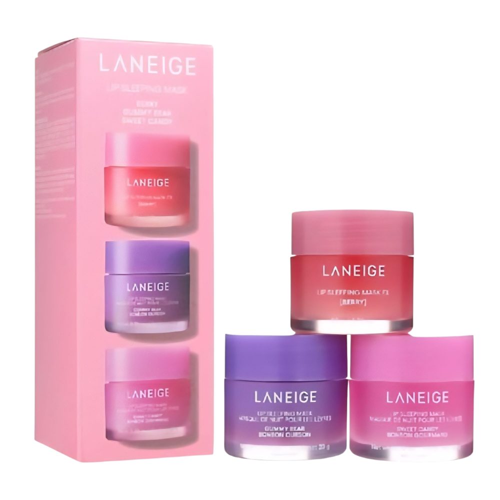 LANEIGE Set balzámů a nočních masek na rty Lip Sleeping Mask Trio Set (3 x 20 g)