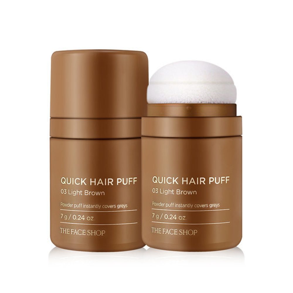 THE FACE SHOP Barevný pudr na vlasy Quick Hair Puff - 03 Light Brown