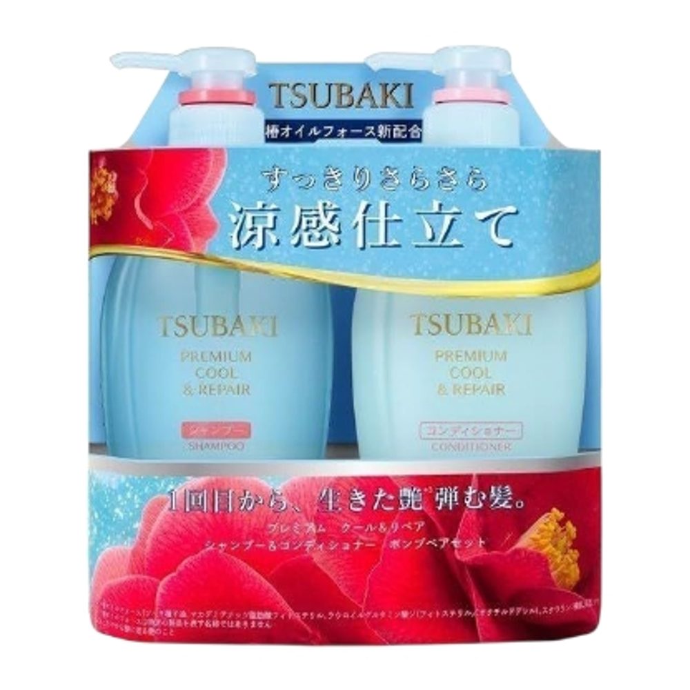 SHISEIDO TSUBAKI Prémiový šampon a kondicioner Premium Cool & Repair Shampoo & Conditioner (450 ml + 450 ml)