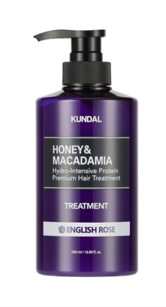 KUNDAL Přírodní vlasová kúra Honey & Macadamia Treatment (500 ml) - English Rose