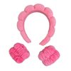 Cosmetic headband and anti-wicking bracelets - neon pink