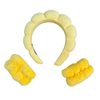 Kosmetická čelenka a náramky proti stékání vody - žlutá