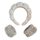 Cosmetic headband and anti-wicking bracelets - grey