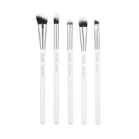 FILLIMILLI Set of 5 Eye Makeup Brushes in a Case with Mirror Eye Makeup Brush Set