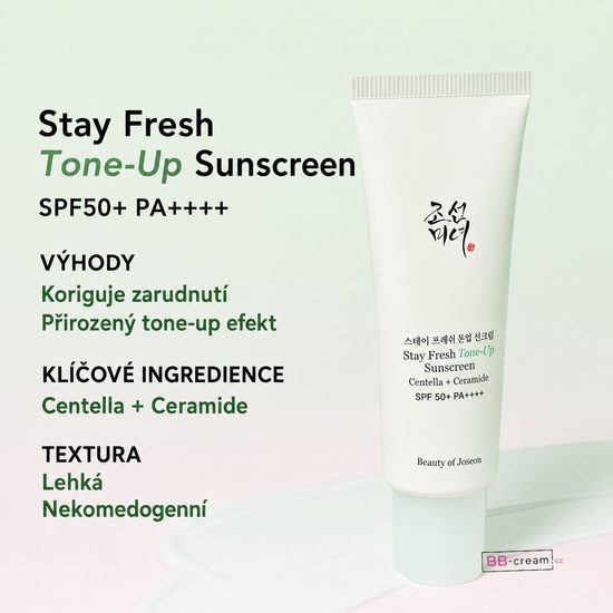 BEAUTY OF JOSEON Tónovací opalovací krém Stay Fresh Tone-Up Sunscreen Green SPF50+ PA++++ (50 ml)