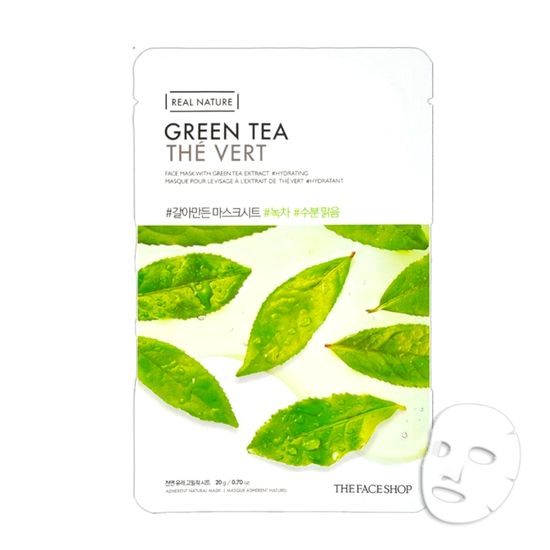THE FACE SHOP Plátýnková maska Real Nature Sheet Mask Green Tea