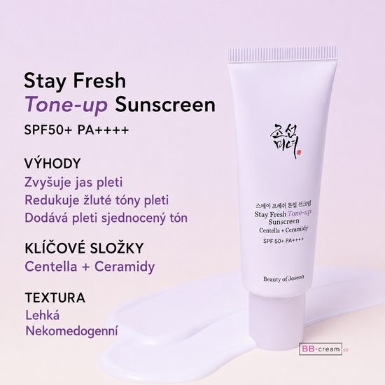 BEAUTY OF JOSEON Tónovací opalovací krém Stay Fresh Tone-Up Sunscreen Purple SPF50+ PA++++ (50 ml)