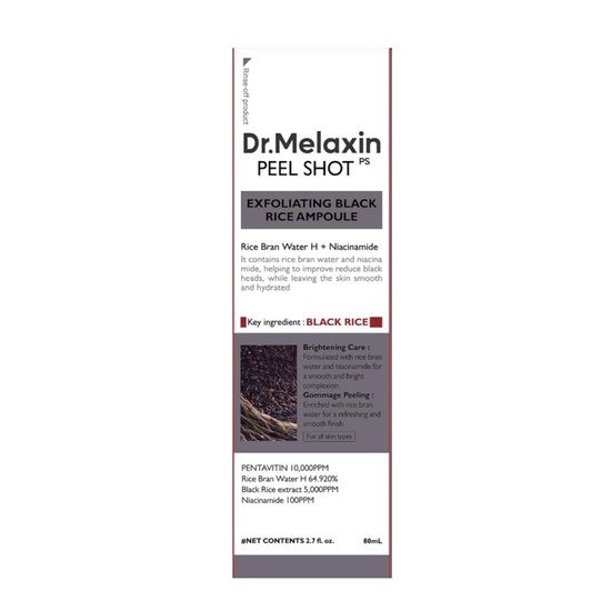 Dr. MELAXIN Exfoliační pleťová ampule Peel Shot Exfoliating Black Rice Ampoule (80 ml)