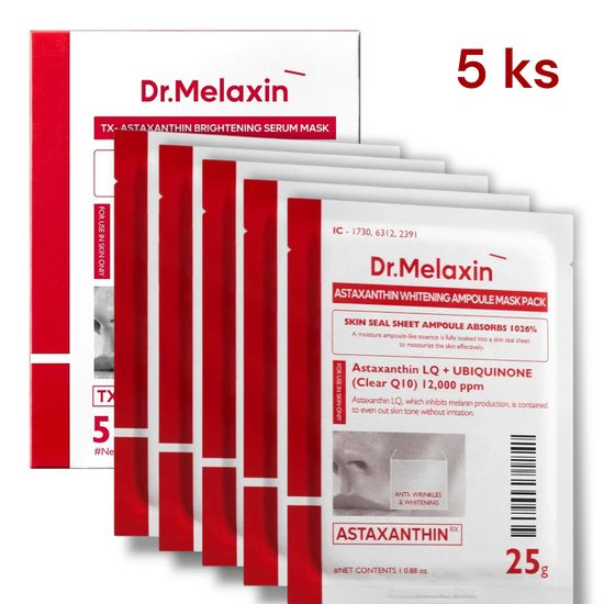 Dr. MELAXIN Set plátýnkových masek TX-Astaxanthin Brightening Serum Mask Set (5 ks x 25 g)