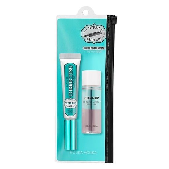 Holika Holika Řasenka Lash Correcting Mascara 01 Hyper Curling + Clean Up Lip &amp; Eye Makeup Remover 30ml