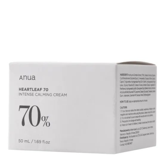 ANUA Zklidňující a hydratační pleťový krém Heartleaf 70 Intense Calming Cream (50 ml)