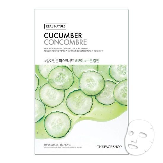 THE FACE SHOP Plátýnková maska Real Nature Sheet Mask Cucumber