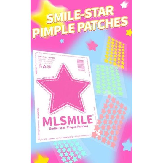 MLSMILE Barevné náplasti na akné Smile Star Pimple Patches - #02 Blue (40 ks)