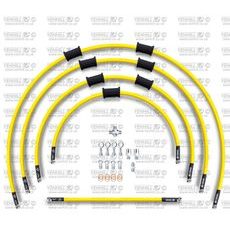 STANDARD FRONT BRAKE HOSE KIT VENHILL POWERHOSEPLUS KAW-6002F-YE (5 CEVI V KOMPLETU) YELLOW HOSES, CHROMED FITTINGS