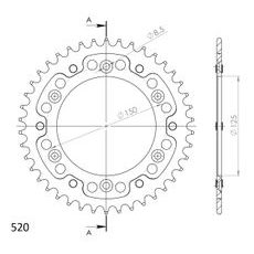 REAR SPROCKET SUPERSPROX STEALTH RST-990:42-BLK ČRNA 42T, 520