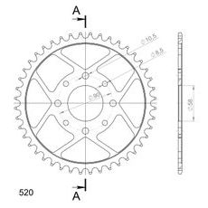 ZADNJI VERIŽNIK (ZOBNIK) SUPERSPROX RFE-273:44-BLK ČRNA 44T, 520