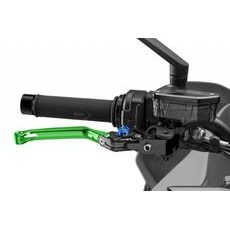 BRAKE LEVER WITHOUT ADAPTER PUIG 4.0 4110VA POKLOPNA (FOLDABLE) GREEN/BLUE