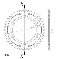 ZADNJI VERIŽNIK (ZOBNIK) SUPERSPROX RFE-245:42-BLK ČRNA 42T, 520