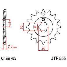 SPREDNJI VERIŽNIK JT JTF 555-15 15T, 428