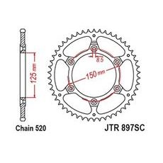 ZADNJI VERIŽNIK (ZOBNIK) JT JTR 897-46SC 46T, 520 SELF CLEANING LIGHTWEIGHT