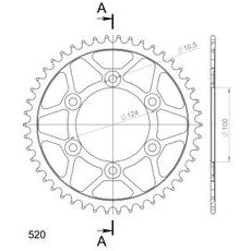 ZADNJI VERIŽNIK (ZOBNIK) SUPERSPROX RFE-735:46-BLK ČRNA 46T, 520