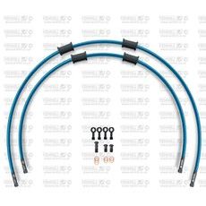 CROSSOVER FRONT BRAKE HOSE KIT VENHILL POWERHOSEPLUS YAM-10028FB-TB (2 CEVI V KOMPLETU) TRANSLUCENT BLUE HOSES, BLACK FITTINGS
