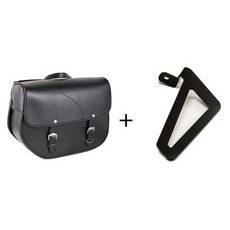 LEATHER SADDLEBAG CUSTOMACCES SANT LOUIS APS005N ČRNA LEFT, WITH UNIVERSAL SUPPORT