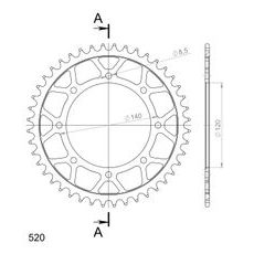 ZADNJI VERIŽNIK (ZOBNIK) SUPERSPROX RFE-487:44-BLK ČRNA 44T, 520