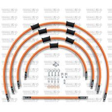 STANDARD FRONT BRAKE HOSE KIT VENHILL POWERHOSEPLUS KAW-6003F-OR (5 CEVI V KOMPLETU) ORANGE HOSES, CHROMED FITTINGS