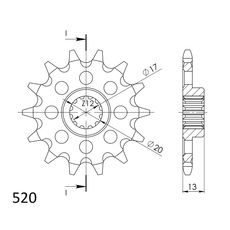 SPREDNJI VERIŽNIK SUPERSPROX CST-125:14 14T, 520
