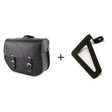 LEATHER SADDLEBAG CUSTOMACCES SANT LOUIS APS004N ČRNA RIGHT, WITH UNIVERSAL SUPPORT