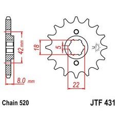 SPREDNJI VERIŽNIK JT JTF 431-13 13T, 520