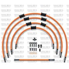 STANDARD FRONT BRAKE HOSE KIT VENHILL POWERHOSEPLUS KAW-7002FB-OR (5 CEVI V KOMPLETU) ORANGE HOSES, BLACK FITTINGS