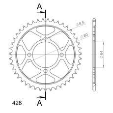ZADNJI VERIŽNIK (ZOBNIK) SUPERSPROX RFE-838:43-BLK ČRNA 43T, 428