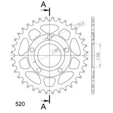 ZADNJI VERIŽNIK (ZOBNIK) SUPERSPROX RFE-604:36-BLK ČRNA 36T, 520