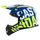 Motocross Helmet CASSIDA CROSS CUP SONIC matt blue /fluo yellow L