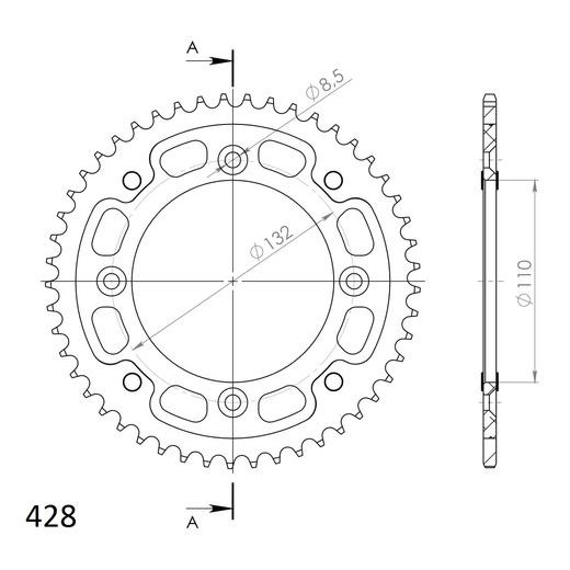 REAR SPROCKET SUPERSPROX STEALTH RST-898:49-ORG ORANŽNA 49T, 428