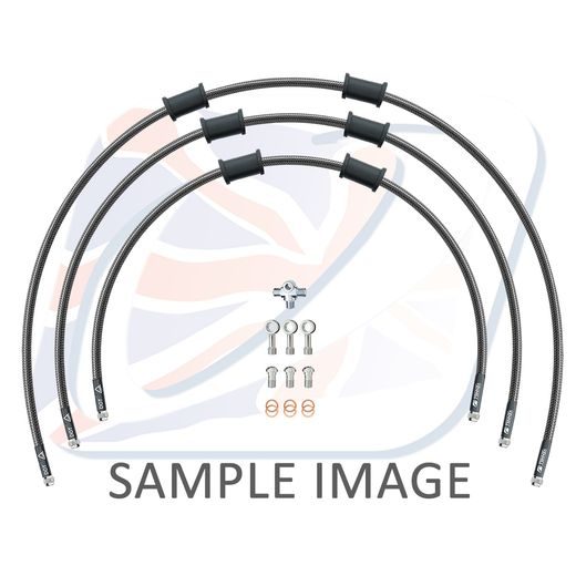 CROSSOVER FRONT BRAKE HOSE KIT VENHILL POWERHOSEPLUS YAM-8009FS-CB (3 CEVI V KOMPLETU) CARBON HOSES, STAINLESS STEEL FITTINGS