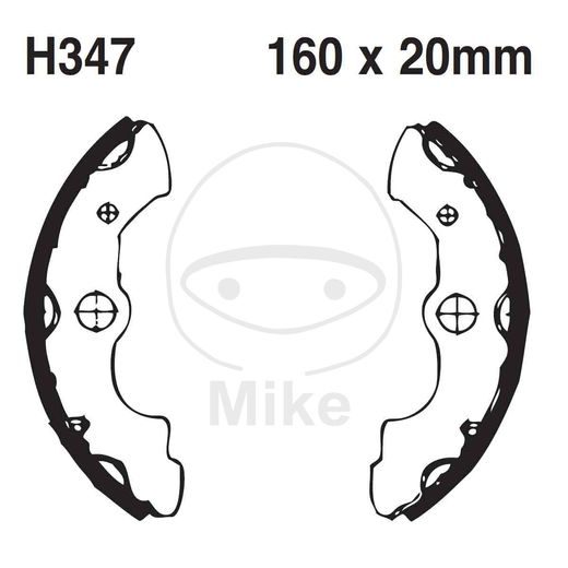 BRAKE SHOE SET EBC H347G GROOVED INCLUDINGS SPRINGS