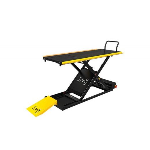 MOTORCYCLE LIFT LV8 GOLDRAKE 600HC FLOOR VERSION EG600HCE.Y WITH ELECTRO-HYDRAULIC UNIT (BLACK AND YELLOW RAL 1021)