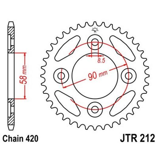 ZADNJI VERIŽNIK (ZOBNIK) JT JTR 212-34 34T, 420