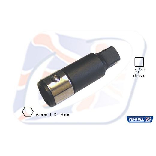 1/4" ADAPTOR - DRIVE TO HEX FEMALE SOCKET VENHILL VT47/1