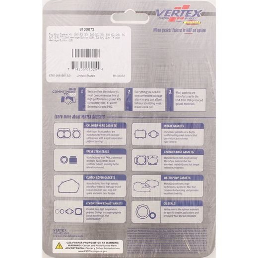 TOP END GASKET KIT WINDEROSA TEGS 8100072
