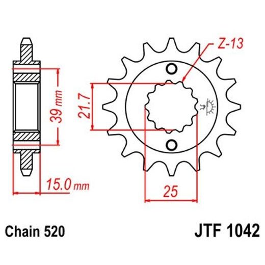SPREDNJI VERIŽNIK JT JTF 1042-15 15T, 520