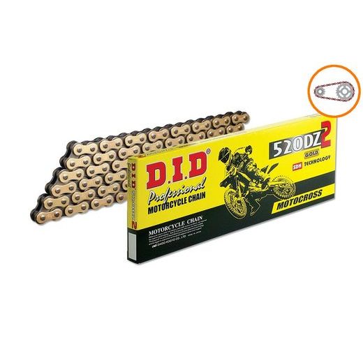 VERIŽNI SET D.I.D CHAIN - ZLAT CHAIN 520 DZ, NON-SEALED, CHK FRONT SPROCKET JT, CHK ALUMINIUM CHK REAR SPROCKET JT ZA YAMAHA YZ 250 F 2014-2025